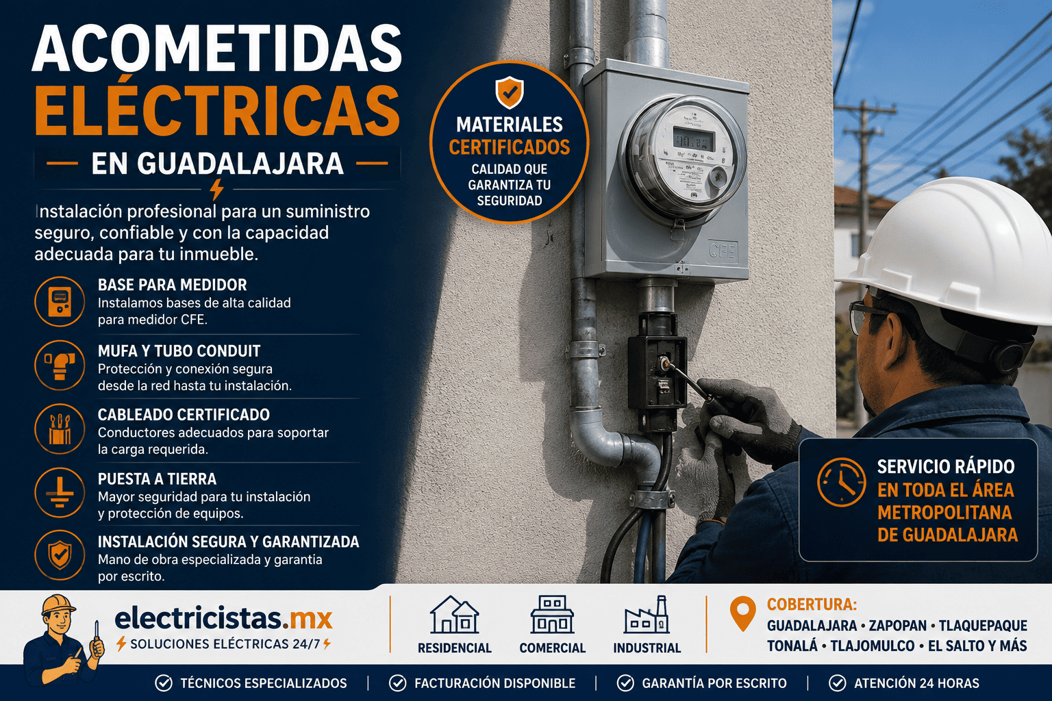 Acometidas eléctricas en Guadalajara