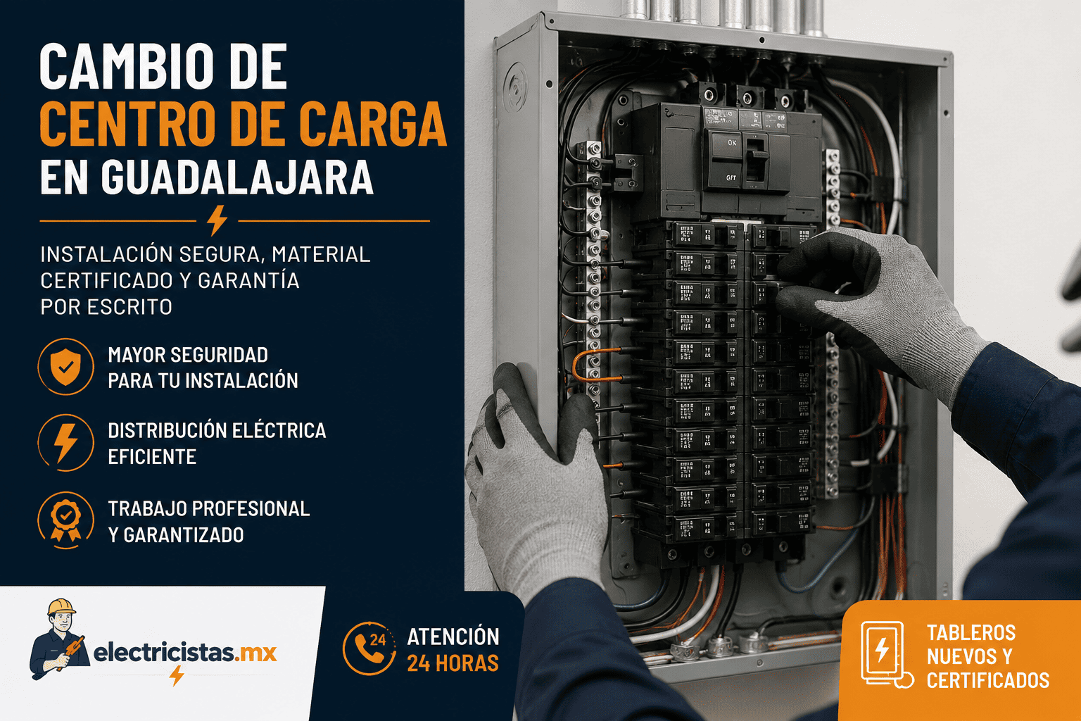 Cambio de centro de carga en Guadalajara