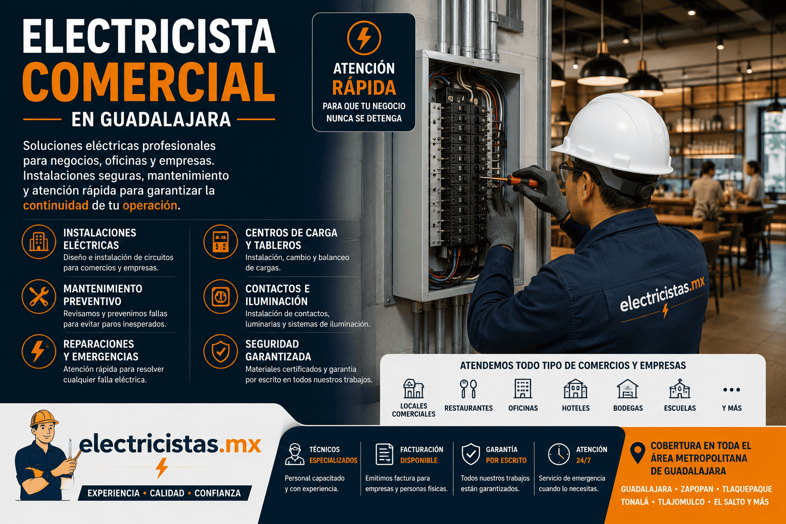 Electricista comercial en Guadalajara