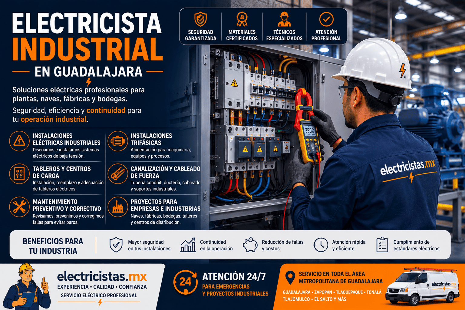 Electricista industrial en Guadalajara